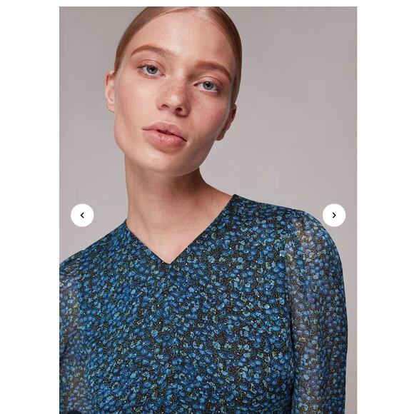 EUC WHISTLES Scattered Bloom Dobby Dress sz: 12 - Picture 4 of 12